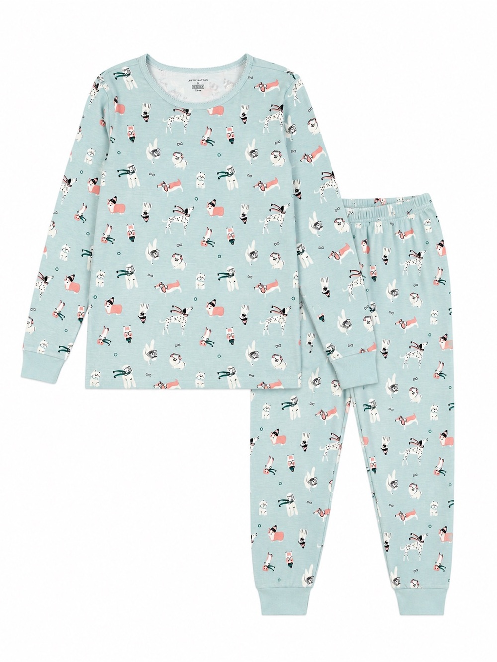 : Janie and Jack Girls Dog Print Pajama Set Size 10 Blue Cotton